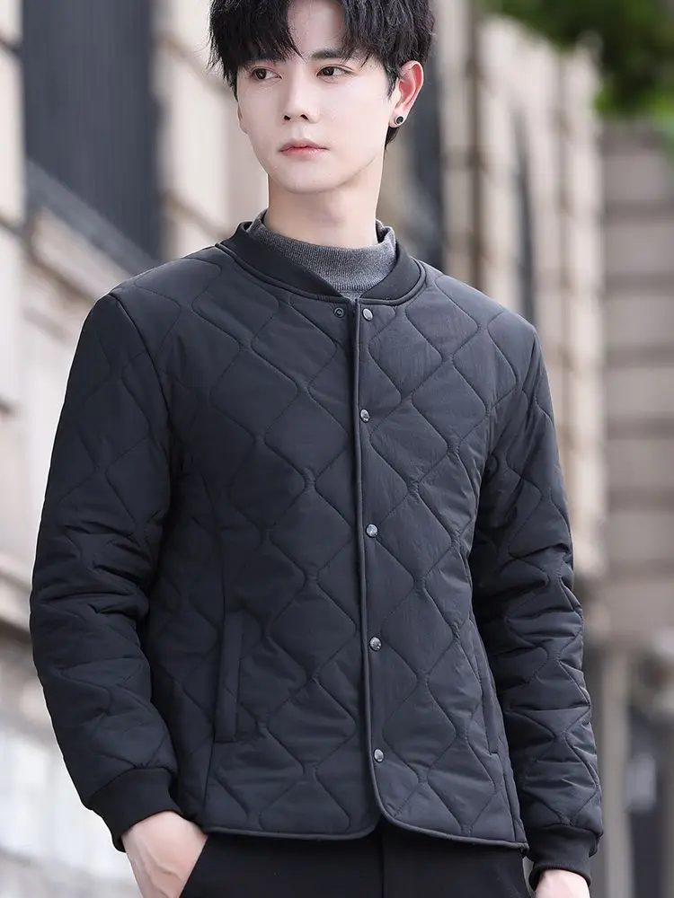 

Lightweight Cotton Jaet Men's Faion Casual Autumn Winter Thin Tead Collar Stand Collar Home Wear Long Sve American S...