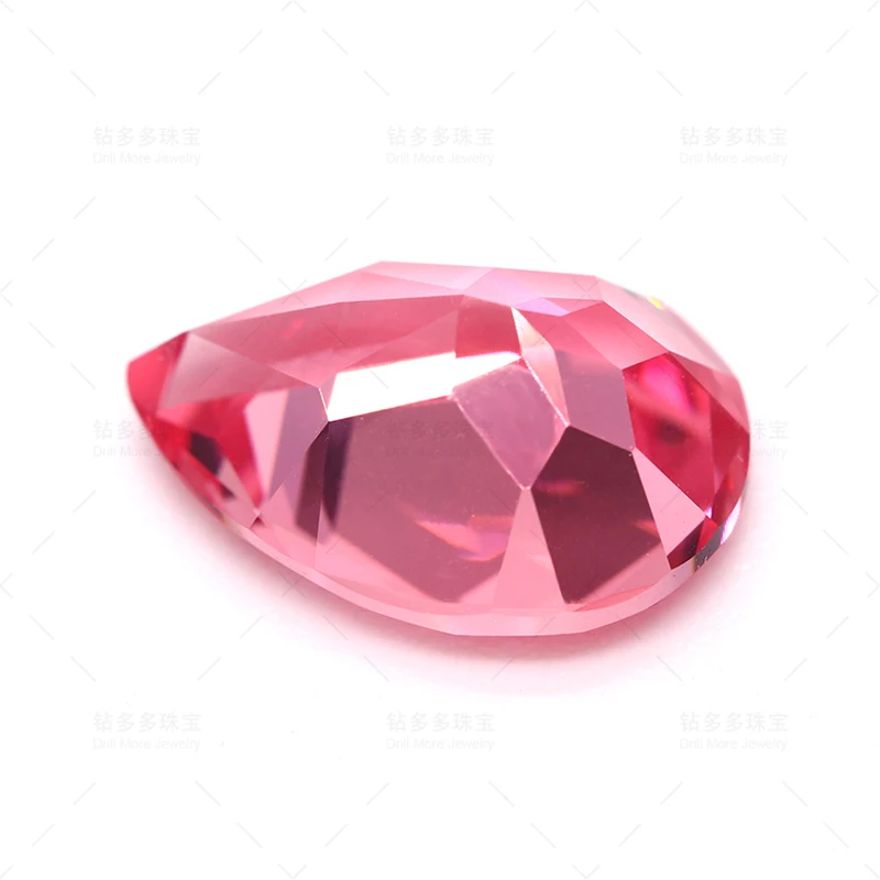 Artificial gemstones, lab-grown sapphire, pear-shaped pink, large carat jewelry, optional AGL certificate