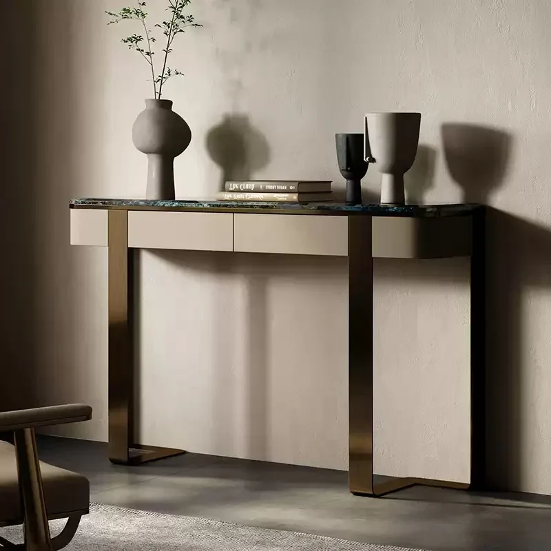 Light luxury entrance door cabinet Household living room is opposite the door Entry against the wall Partition rack Modern