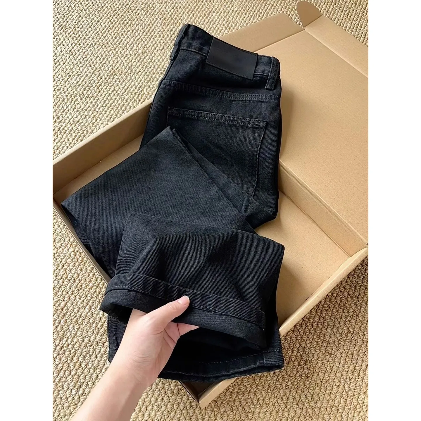 

Мужские джинсы Cleanfit American Slim Fit с микро-клешем и подкладкой, прямые брюки в стиле High Street