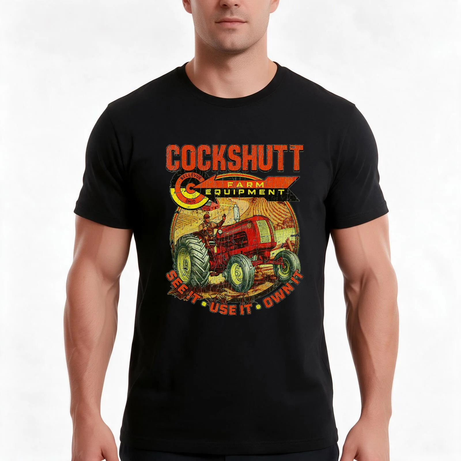 Tractor Cockshutt Farm Equipment Ltd 1953 _by JCD666_ T-Shirt, Summer Casual Cotton Tee, Oversized Streetwear Tops, 100% Cotton