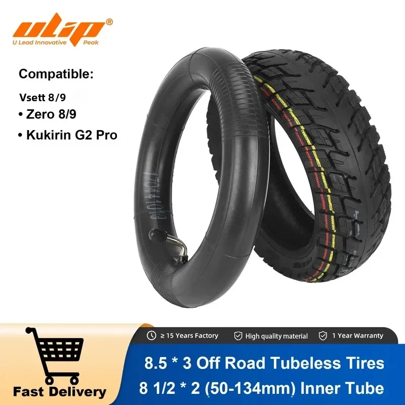 

Ulip 8 1/2x3 Off-Road Tubeless Tire 8.5x3(50-134) Non Slip 8.5 Inch Thickened Inner Tube for VSETT 8/Kukirin G2 Pro E-Scooter
