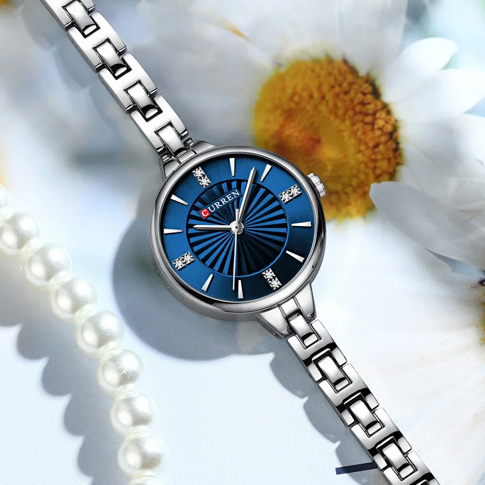 CURREN 9097 Luxury Woman Wristwatch Elegant Waterproof Stainless Steel Watch for Ladies Dress Diamond Quartz Women Watches Reloj