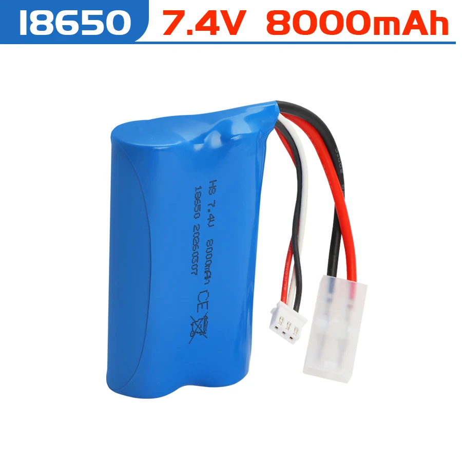 7.4V 25C Li-ion Batery with Tamiya Plug 2S for  remote control helicopter Car Tank Boat Toy 7.4 V 8000mAH Toy Lipo battery