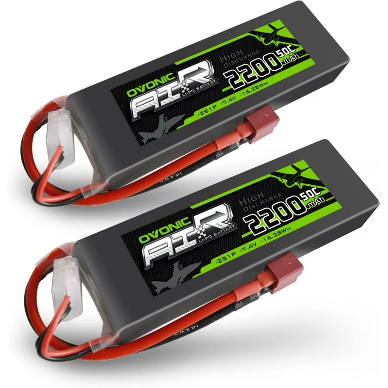 Ovonic 2s bateria lipo 50c 2200mah 7.4v bateria lipo caso macio com conector t estilo dean para rc evader bx carro rc caminhão rc trug