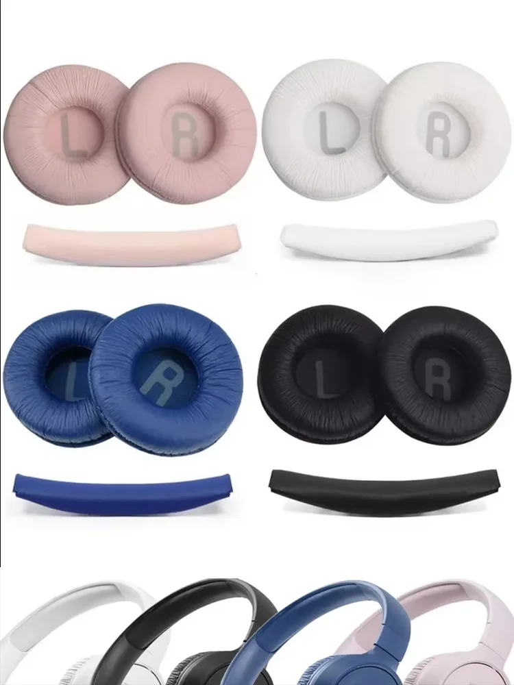 Rain Replacement Ear Pads Soft Leather Foam Pads for JBL Tune 600, T450, T450BT, T500BT, JR300BT, 70mm, 1 Set