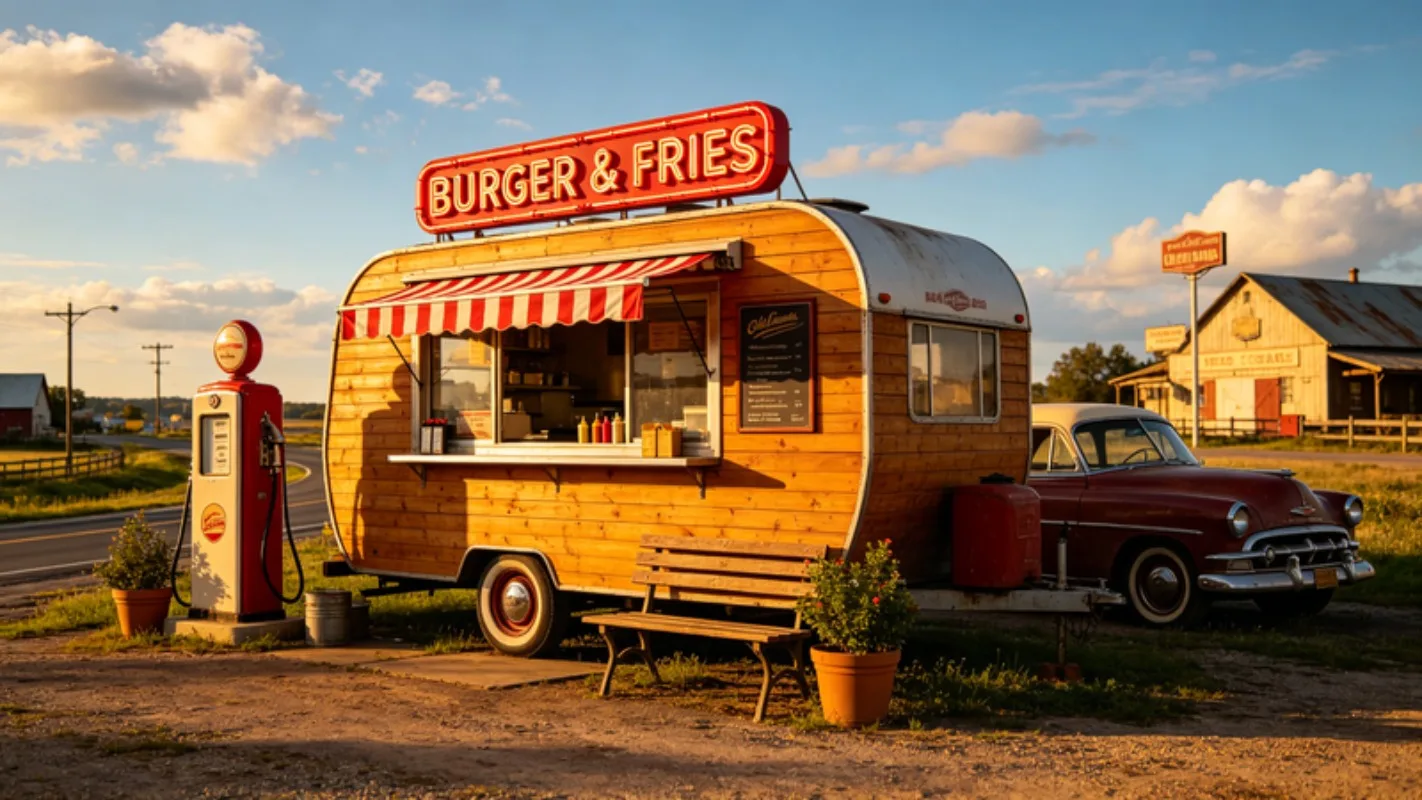 Mobile Food Truck with Safe Cooking Catering for Commercial Food Business