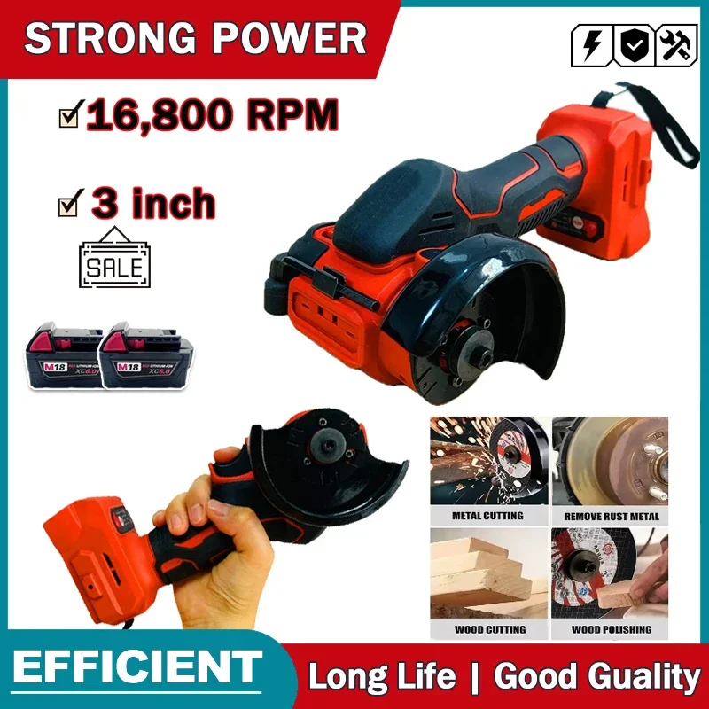 

Аккумуляторная угловая шлифовальная машина Milwaukee 18В, 3 дюйма, для полировки, мини-шлифовальная машина Milwaukee, инструмент для резки и шлифовки