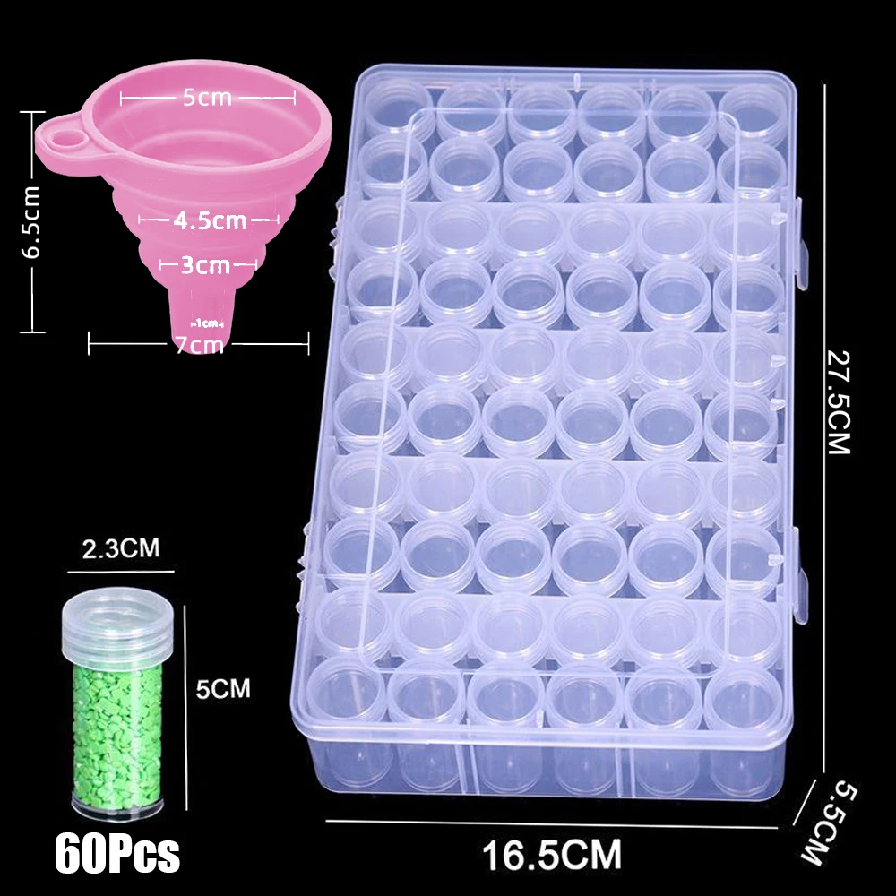 Acessórios de pintura diamante ferramentas caixa armazenamento com divisória adesivos, 5d arte ferramenta grânulo frascos diy organizador hama contas recipiente