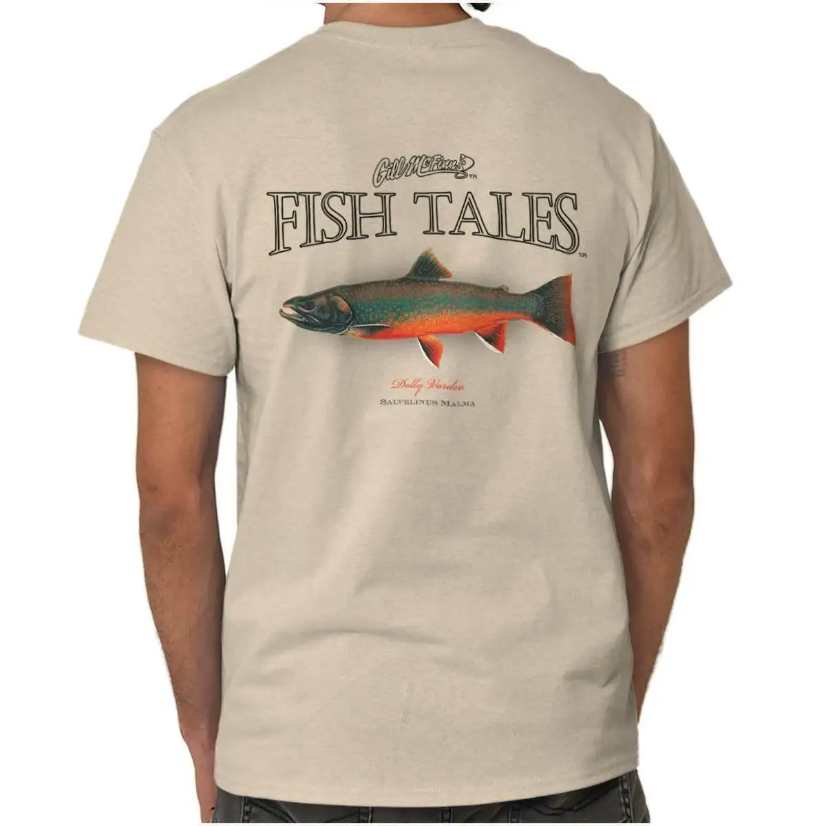 

Gill McFinns Dolly Varden Trout Fishing Gift Womens or Mens Crewneck T Shirt Tee