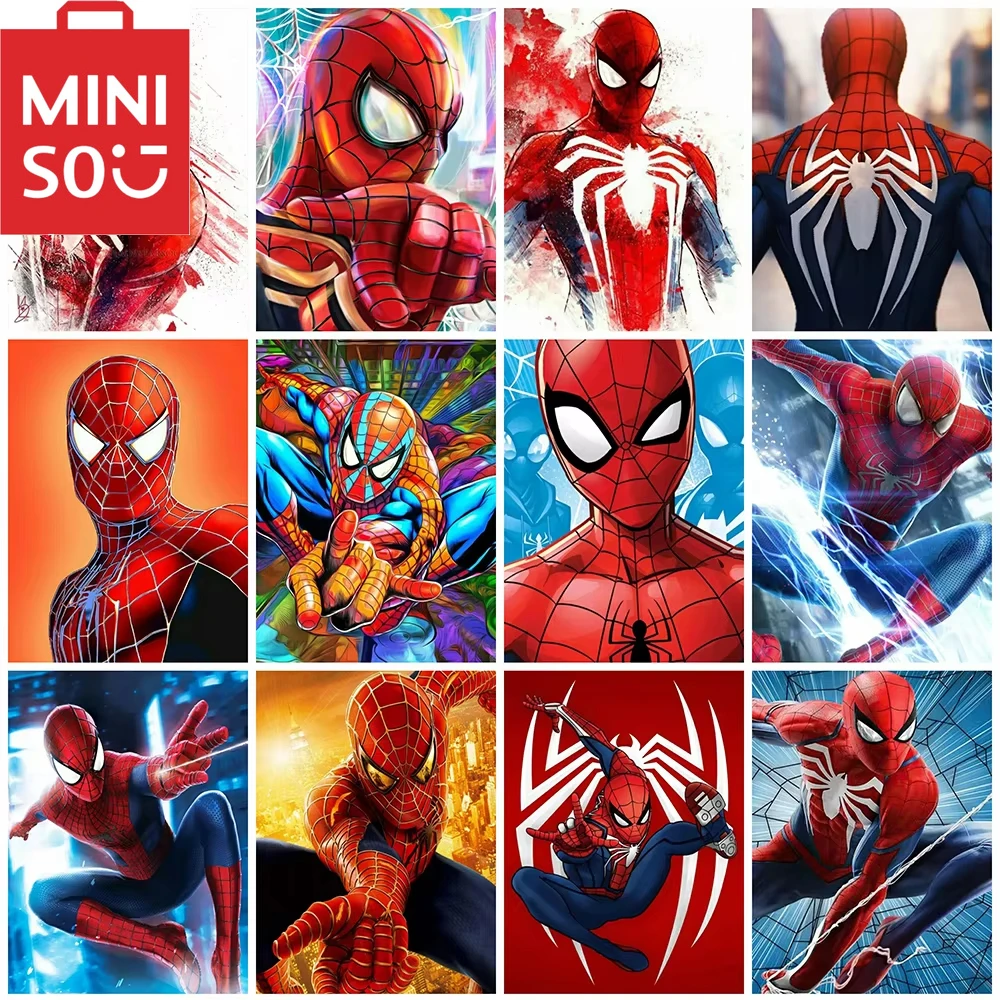 

MINISO картина маслом по номерам наборы Disney Человек-паук номер рисунок холст DIY картины по номерам домашний декор