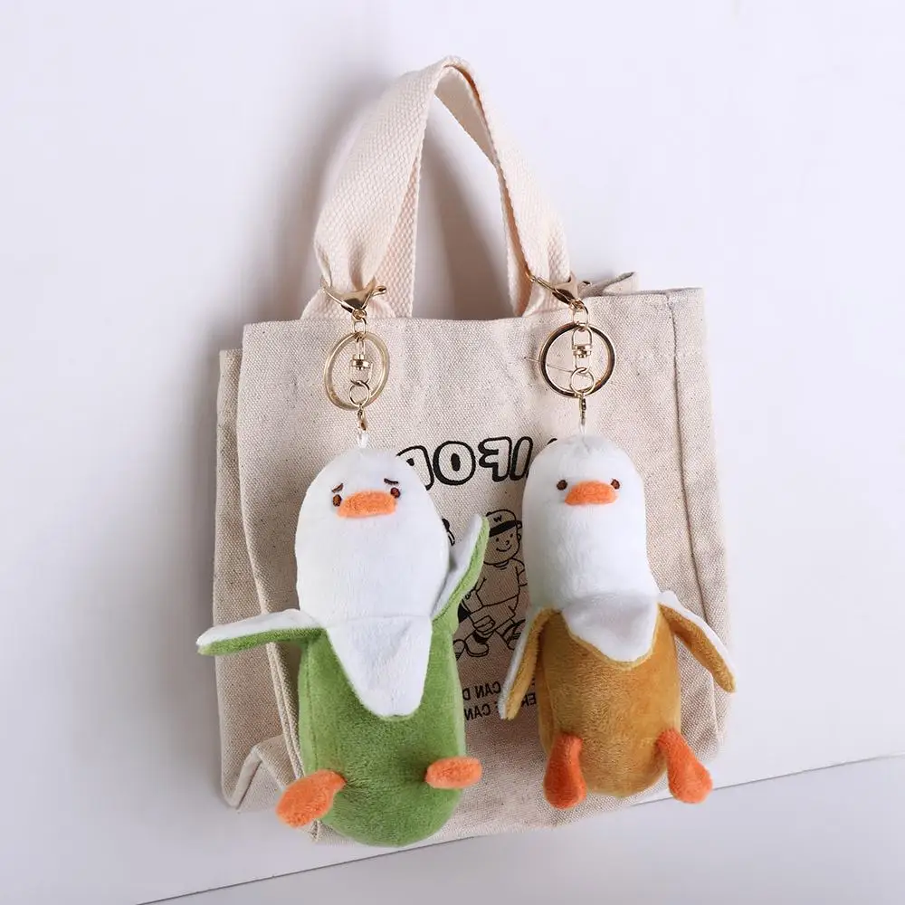 Banana Duck Pendant Plush Toy Backpack Charm Key Chain Cute Gift