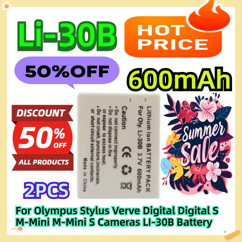 

Li-30B For Olympus Stylus Verve Digital Digital S Μ-Mini Μ-Mini S Cameras LI-30B Battery 2pcs