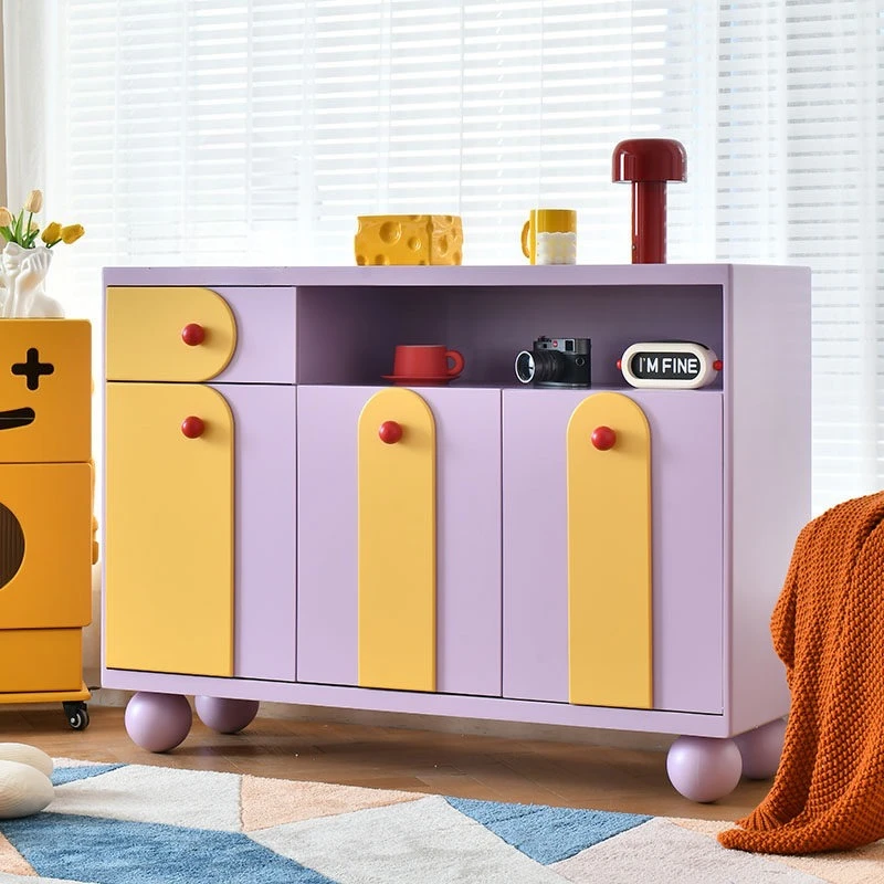 dopamin designer storage cabinet purple yellow art aesthetic display cabinet grils colorful armário para quarto home furniture