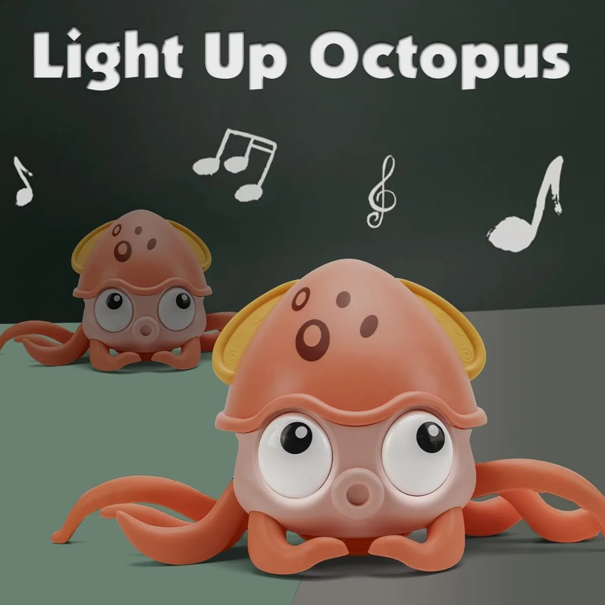 Growinlove Baby Muzikaal Octopus Speelgoed Kruipen Speelgoed, Interactieve Dansende Octopus Met Muziek, Led Licht Op En Automatisch Vermijden