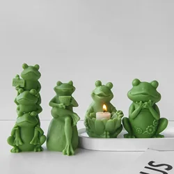 Cute Frog Candle Mold  Aroma Plaster Ornaments Molds Handmade Silicone Candle Making Supplies