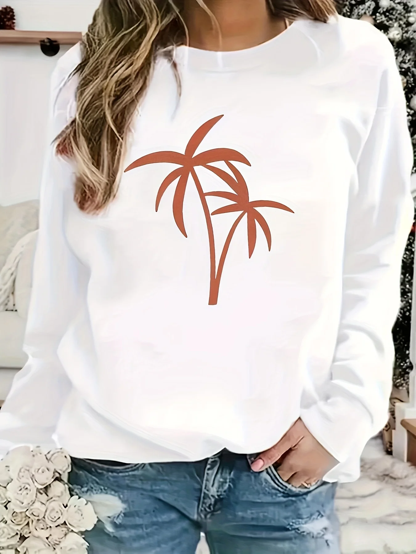 

Palm Bus Graphic Printing Autumn and Winter Pure Cotton Men's and Women's Sweatshirts Outdoor Sports Leisure Fashion Trend