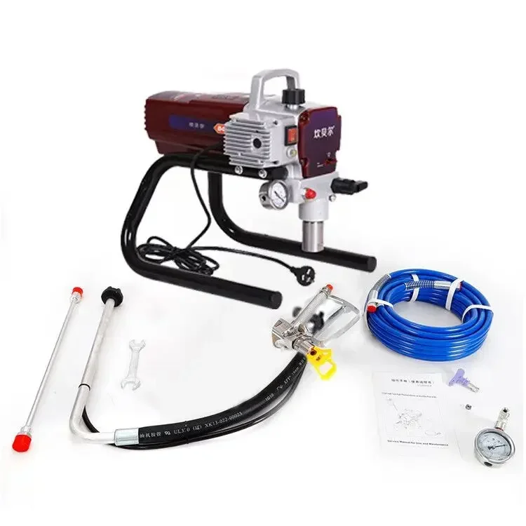 Electric Sprayer Gun Kit 1500W 220V Airless Paint Sprayer Machine Adjustable Spray Pressure with Pipe for Wall & Ceiling