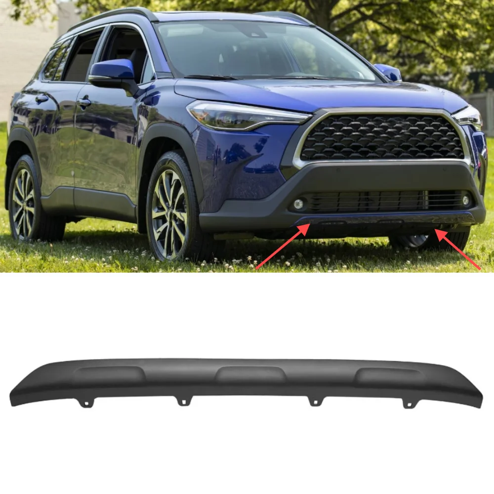 

For2022-2024 Toyota COROLLA CROSS US Edition ABS black protective spoiler under the front bumper 52111-0A905