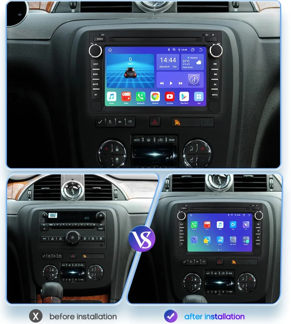 Android 13 Car Radio Multimedia Player for GMC Chevrolet Silverado Sierra Traverse Avalanche Yukon Acadia Savana GPS Automotivo