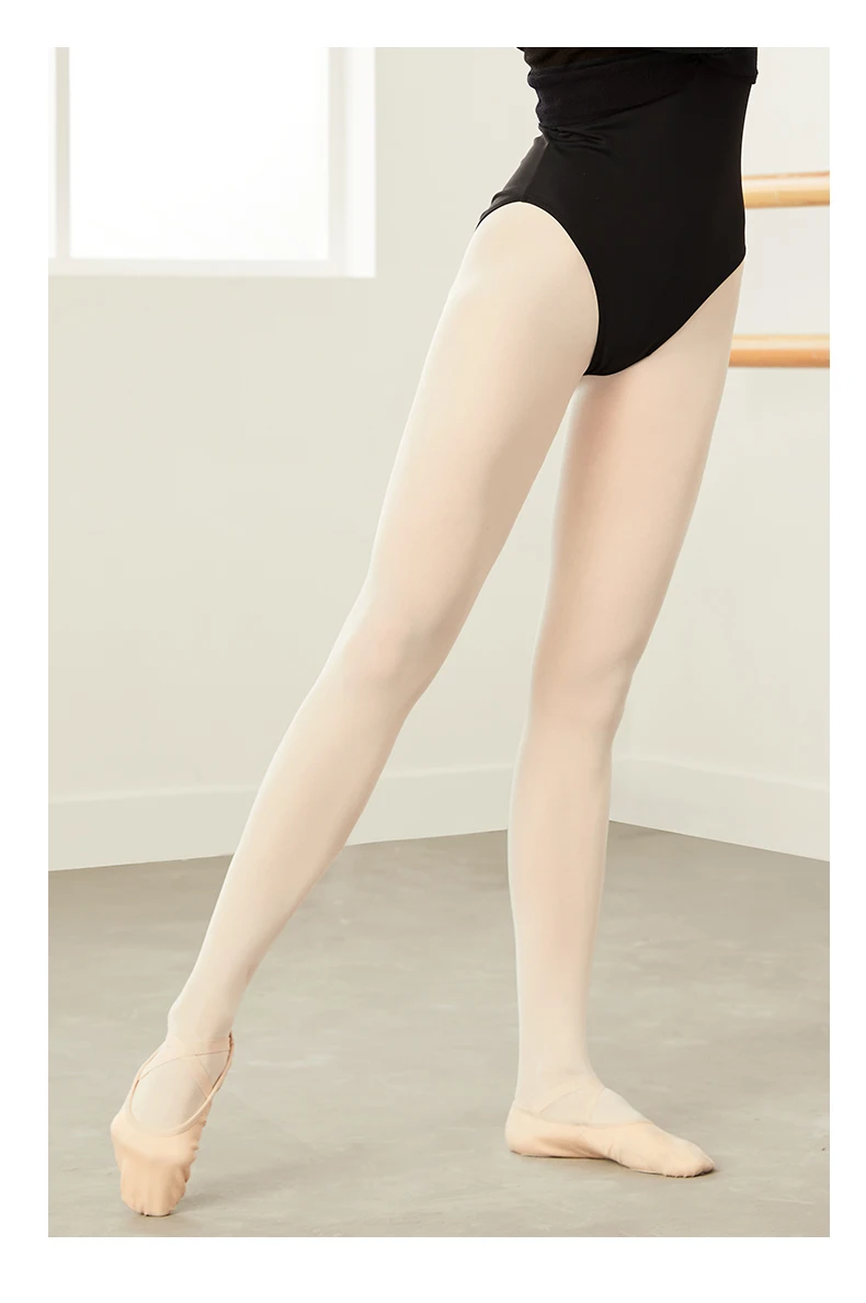Kinder Mädchen Tanzstrumpfhose Damen Strümpfe 80D Atmungsaktive Tanzstrumpfhose Weiß Nude Ballett Mikrofaser Strumpfhosen 3 Paar – Detail 4