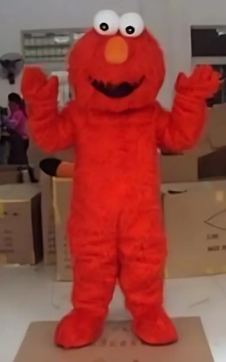 Elmo mascote traje cosplay traje de halloween fantasia vestido festa de natal maskote carnaval dos desenhos animados gergelimstre personagens adulto