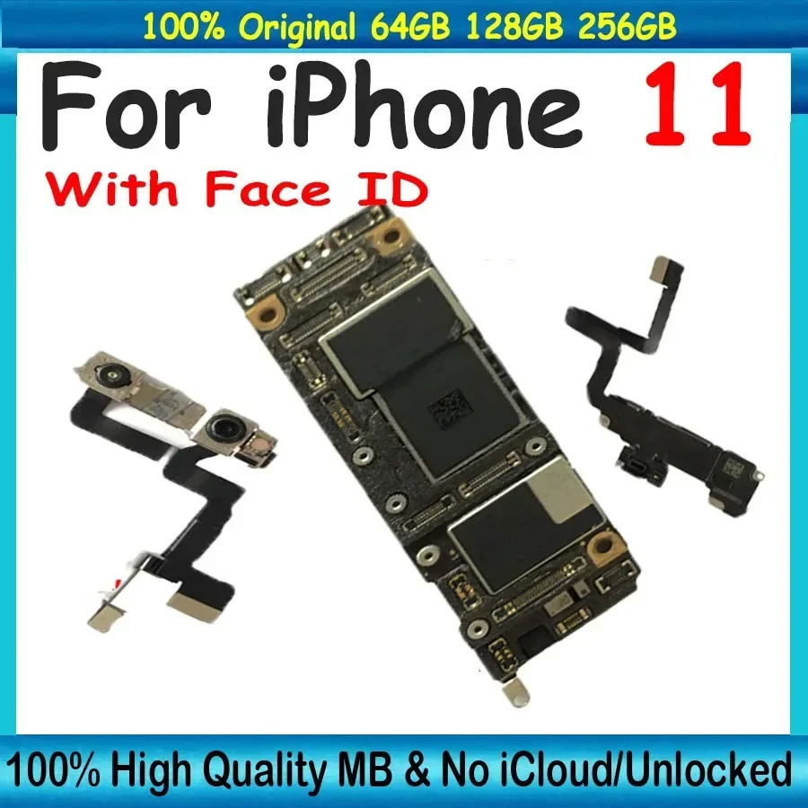 Original Unlocked For iPhone 11 / 11 Pro Motherboard With Face ID Mainboard Clean iCloud For iPhone 11 Pro Full Chips Plate