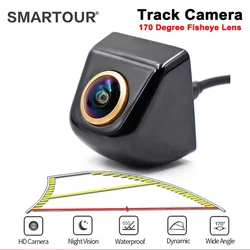 Dynamic trajectory Car rear-view camera Fisheye Night vision Reverse automatic parking monitor CCD waterproof HD video 170 angle