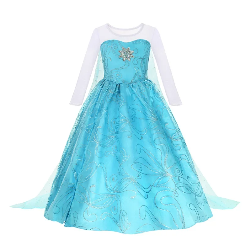 Frozen Girls Snow Queen Dress Elsa Costume for Carnival Party Prom Gown Robe Cosplay 2024 Children Clothing Elsa Princess Dress