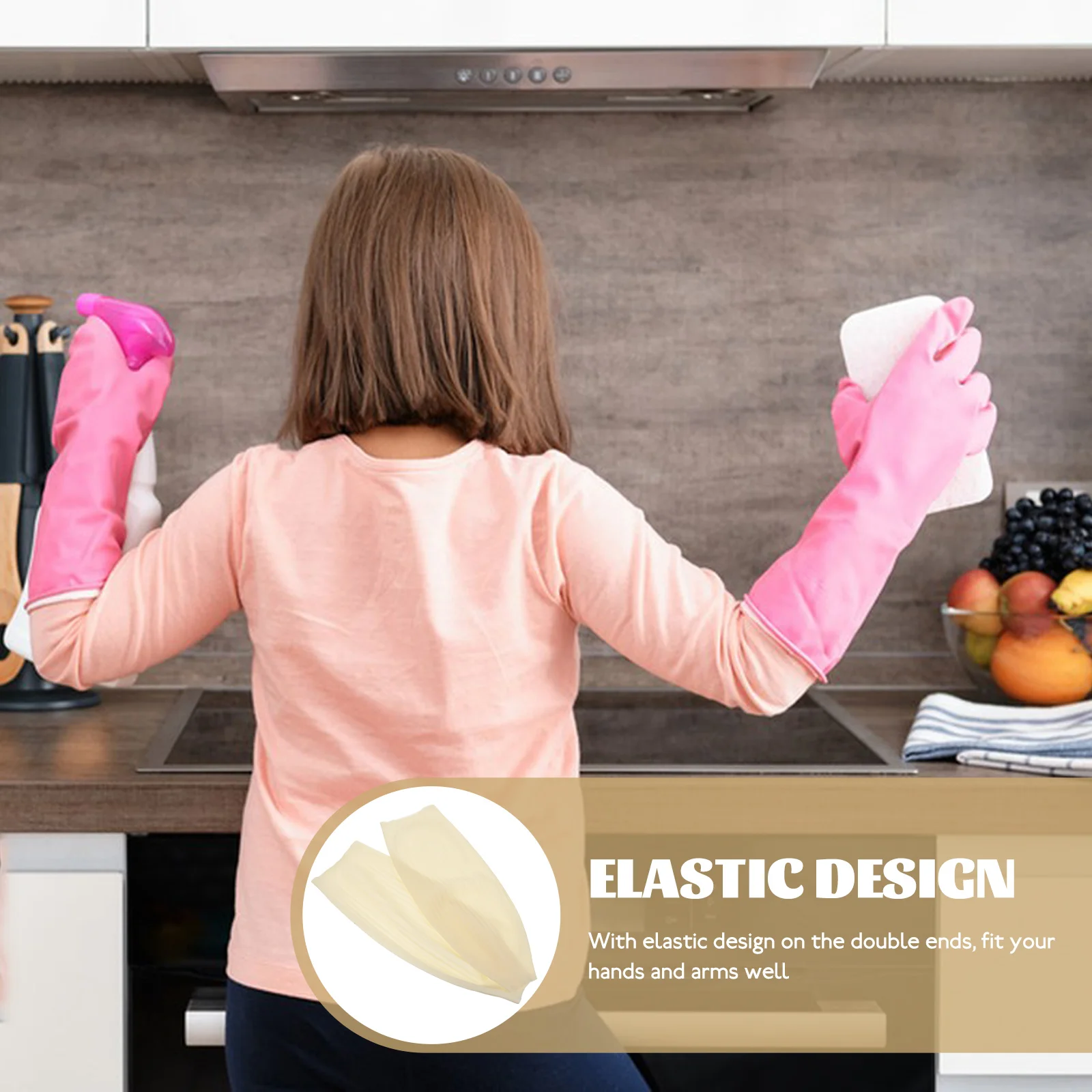 

1Pair Waterproof Oversleeve Durable Oilproof Arm Sleeves Cooking Cleaning Kitchen Covers White 45cm