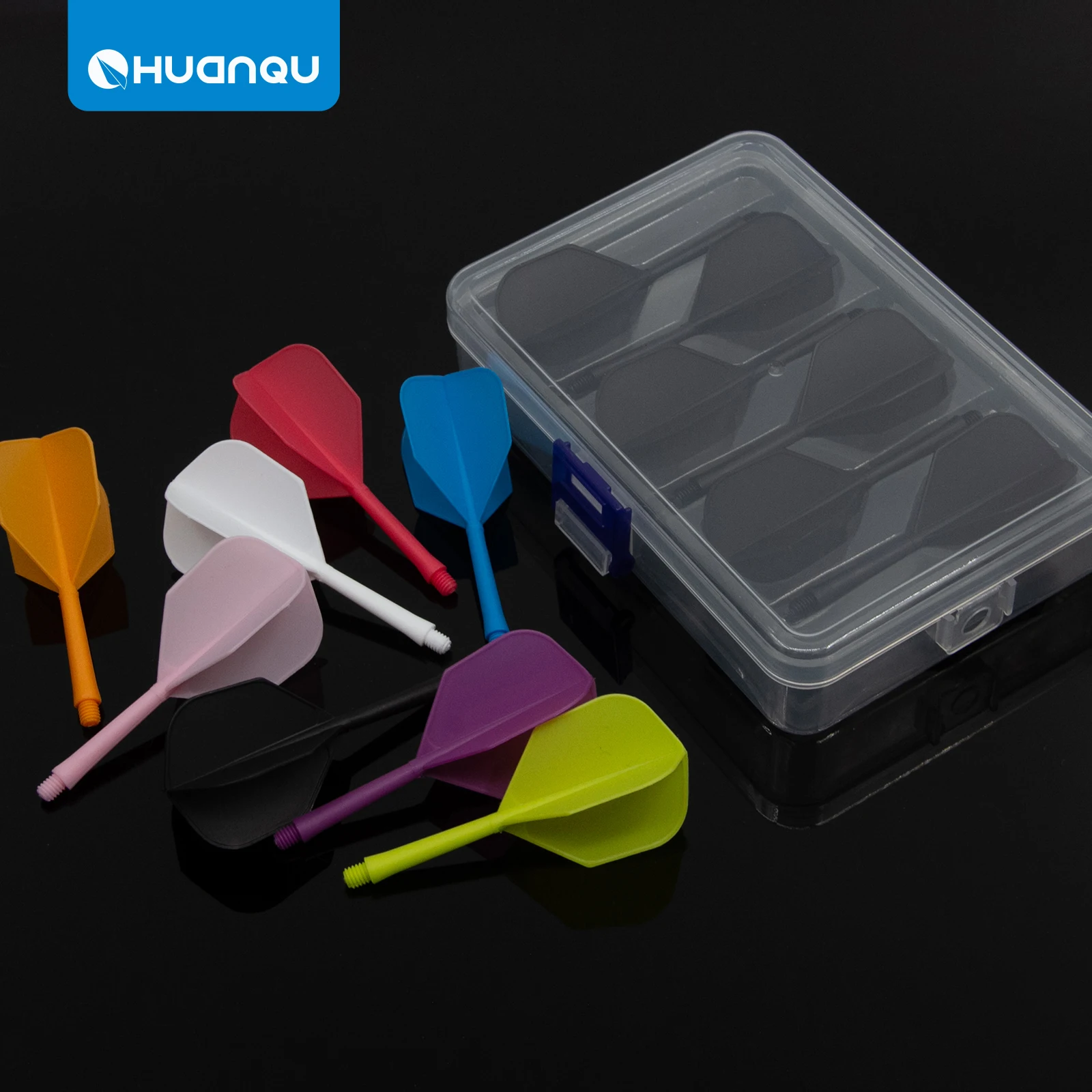 Huanqu 6-Piece Professional Integrated Dart Tailpieces｜2Ba Standard Thread｜Three Sizes Available: 70/75/80Mm｜Nine Colors with Rich Color Combinations｜Sturdy and Not Easily Bent｜Standard Dart Tailpieces for Excellent Flight Balance｜Precision Upgrade｜Suitable for Indoor and Outdoor Competitive Training｜High-Quality Unique Dart Accessories Replacement