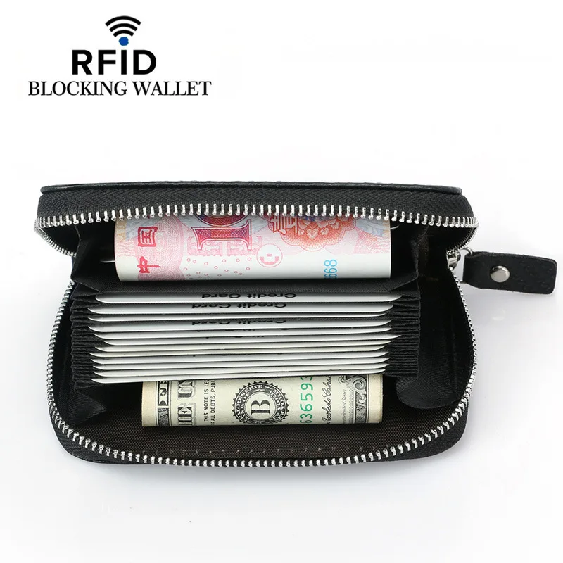 Carbon Fiber Multiple Slots Card Holder Pocket Wallet RFID Blocking Credit Card Organizer Business Card Holder Women Men Bags