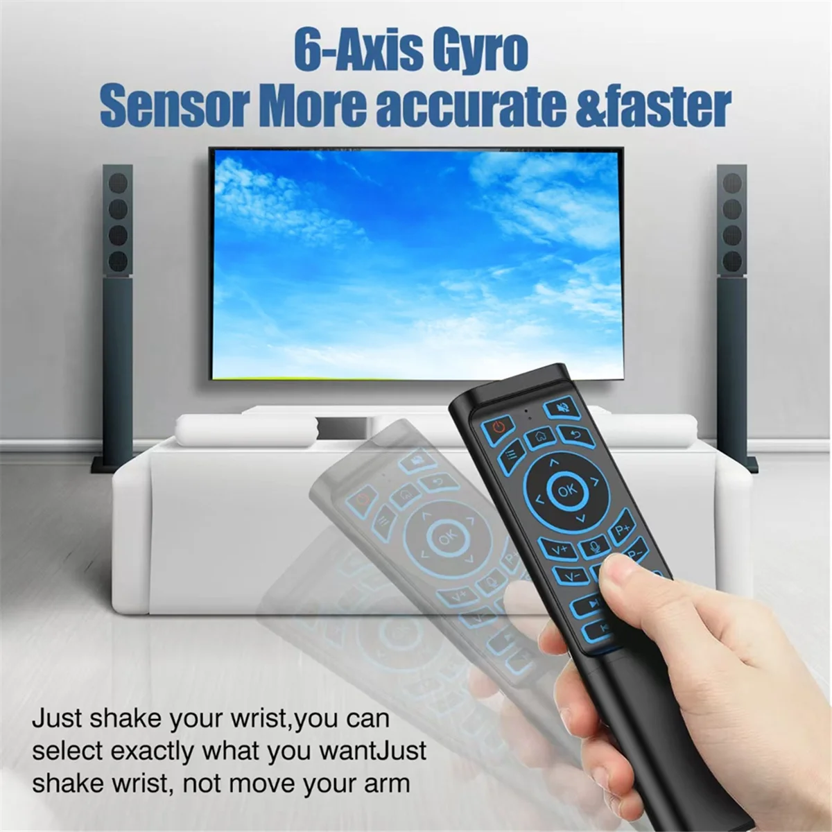 Telecomando Air Mouse Mini tastiera retroilluminata a 7 colori Dual Mode 2.4G Bluetooth Controllo wireless per Smart TV Box PC