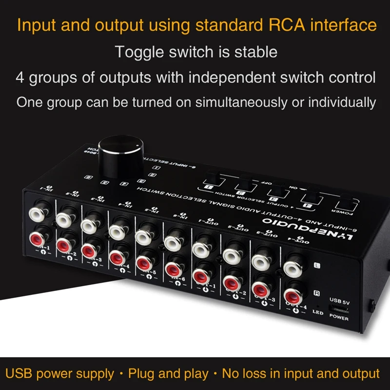 6 In 4 Out Audio Frequency Select Shift Device/Distribute Device/Audio Frequency Shift Device Output Switch Control