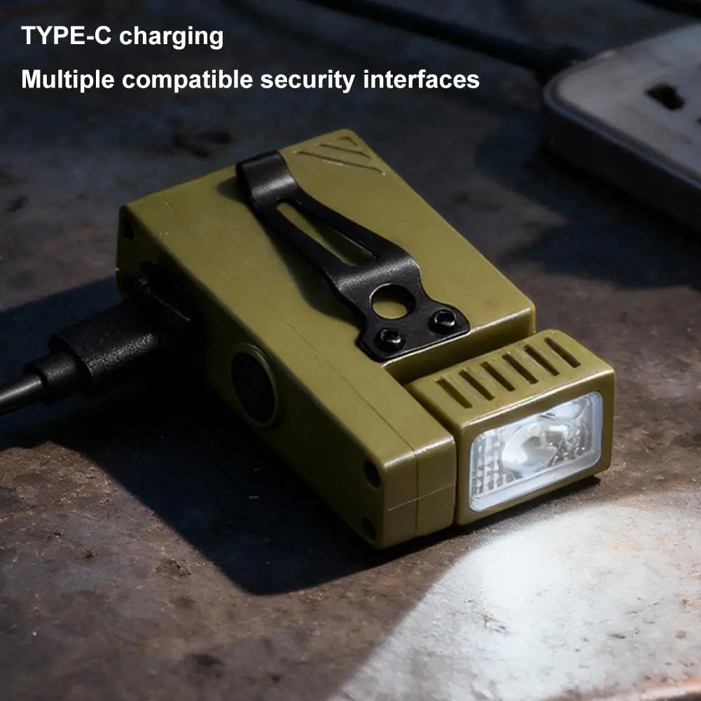 New Keychain Light Type-C Rechargeable Outdoor High Brightness Small Steel Cannon Dual Light Source Strong Light Mini Flashlight