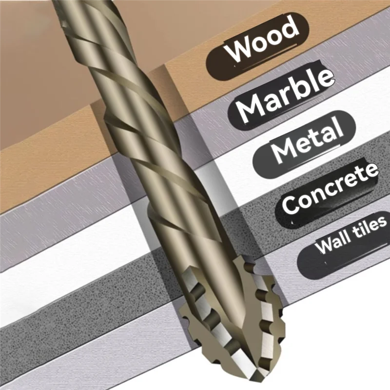 

ABFA 6Pcs/Set Four Flute Sawtooth Drill Bit For Glass Tile Concrete Metal Drilling Tools High Performance Drill Bit 4-12Mm