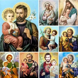 5D Full Square Diamond Painting Catholic Saint Joseph Prayer DIY Diamont Embroidery Art Full Square Mosaic Cross Stitch Decor