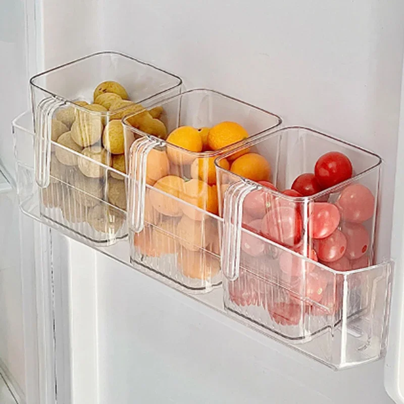 

3pcs Transparent Fridge Organizer Food Storage Containers Fresh Vegetable Fruit Baskets Refrigerator Kitchen Tool