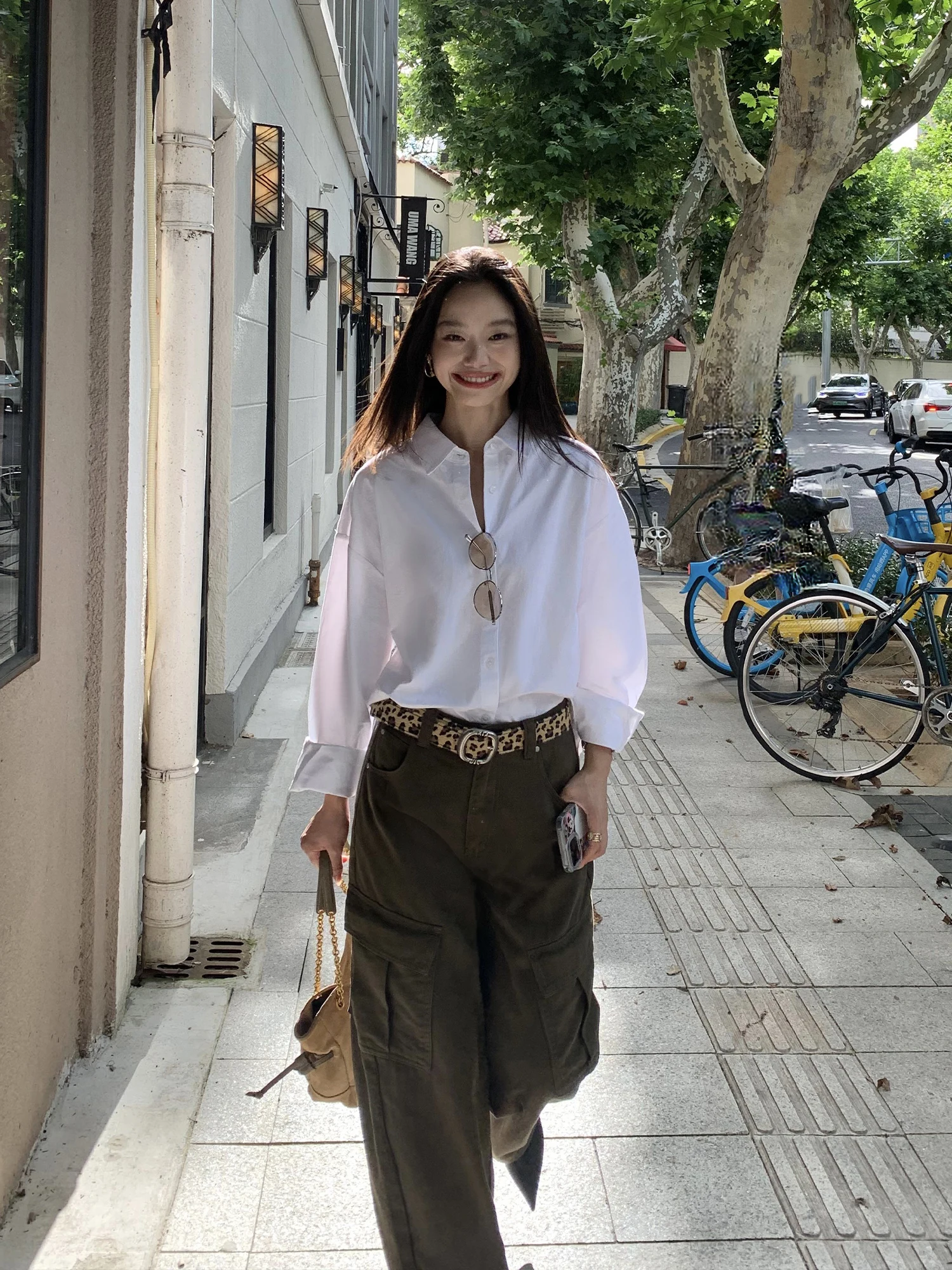 

Pusumede Casual Striped irt Women Loose Long Sve Turn-down Collar Commute Sle Cotton Fabric Warmth Functional irt