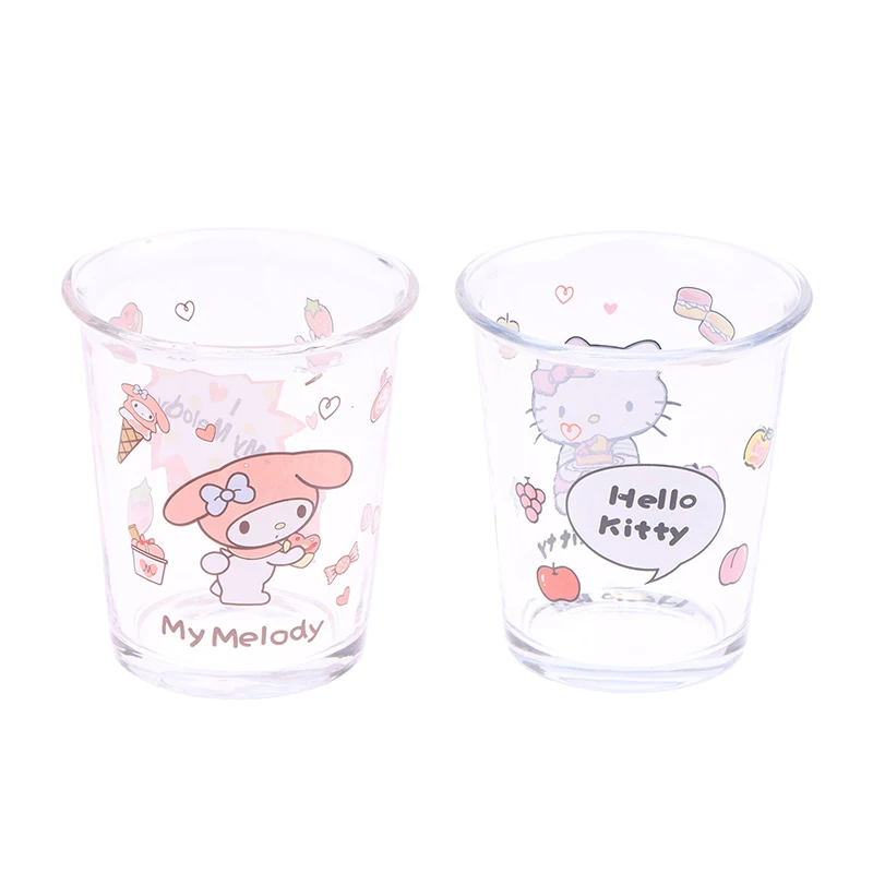 Sanrio-taza de cristal My Melody Cinnamoroll para niña, vaso de agua de 350ml, HelloKitty, resistente al calor, para estudiantes, regalo de Navidad