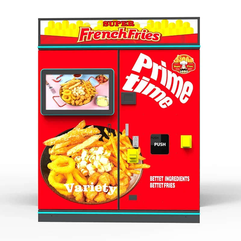 French Fries Vending Machine Automatic Robot Hot Food Fired Chicken And Fry Chip Vending Machine For Sale Factory Price