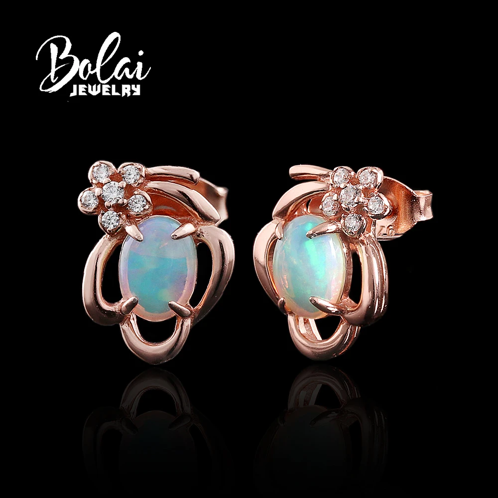 Elegant October Birthstone Natural Oval Earrings 925 Sterling Silver Fine Jewelry Gemstones for Women's Birthday Wear
