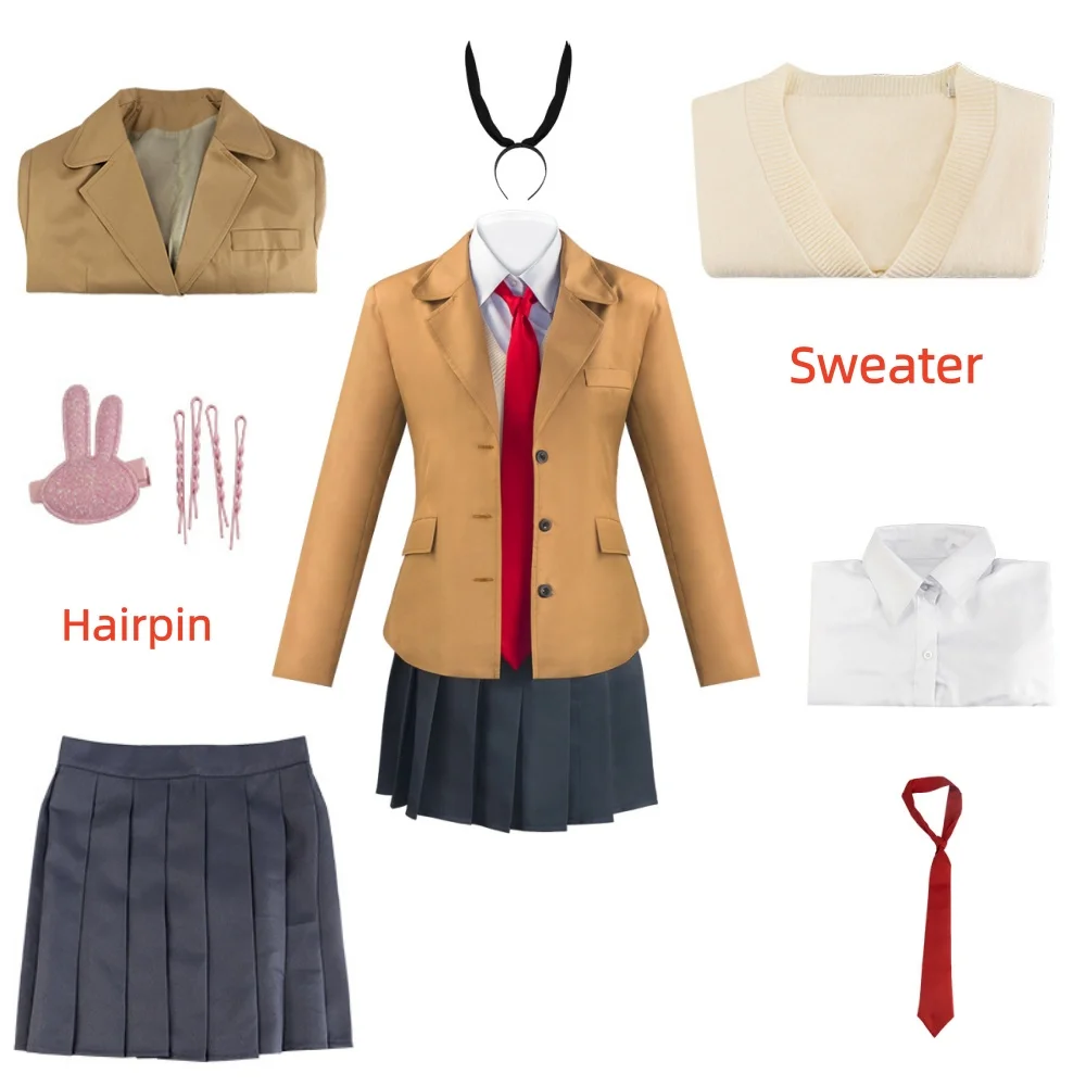 

Sakurajima Mai Azusagawa Sakurada Cosplay Bunny Girl Senior Costume Halloween JK Complete Set