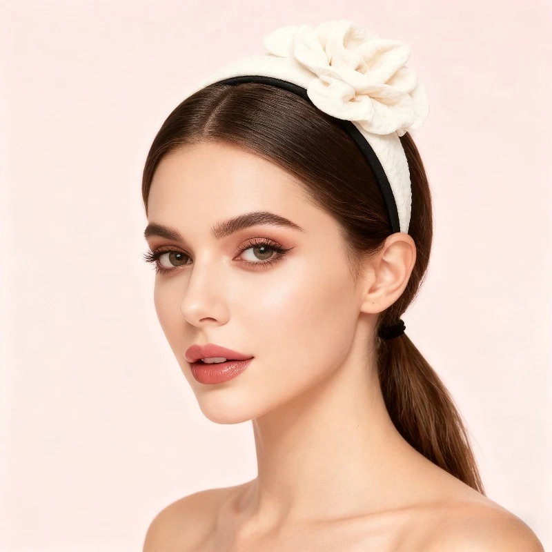 

1pcs Fashion Creative Simulation Rose Bow Headband Daily Matching Prom Party Decorative Hair Accessories