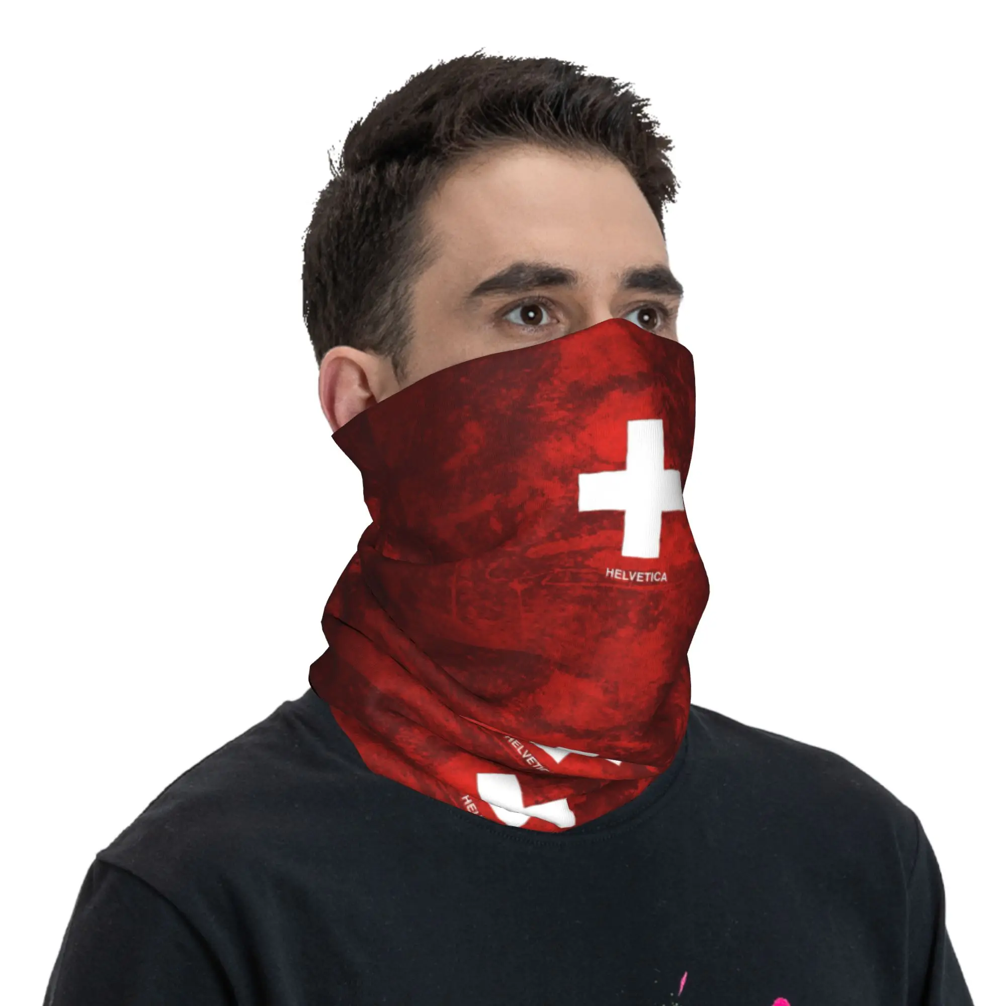 

Бандана с флагом Швейцарии, шарф с принтом, многофункциональная Балаклава для занятий спортом на открытом воздухе, унисекс, для взрослых, зима