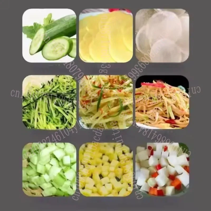 High-efficiency 4-in-1 commercial fruit and vegetable cutting machine Salad main vegetable cutting machine Automatic cutting