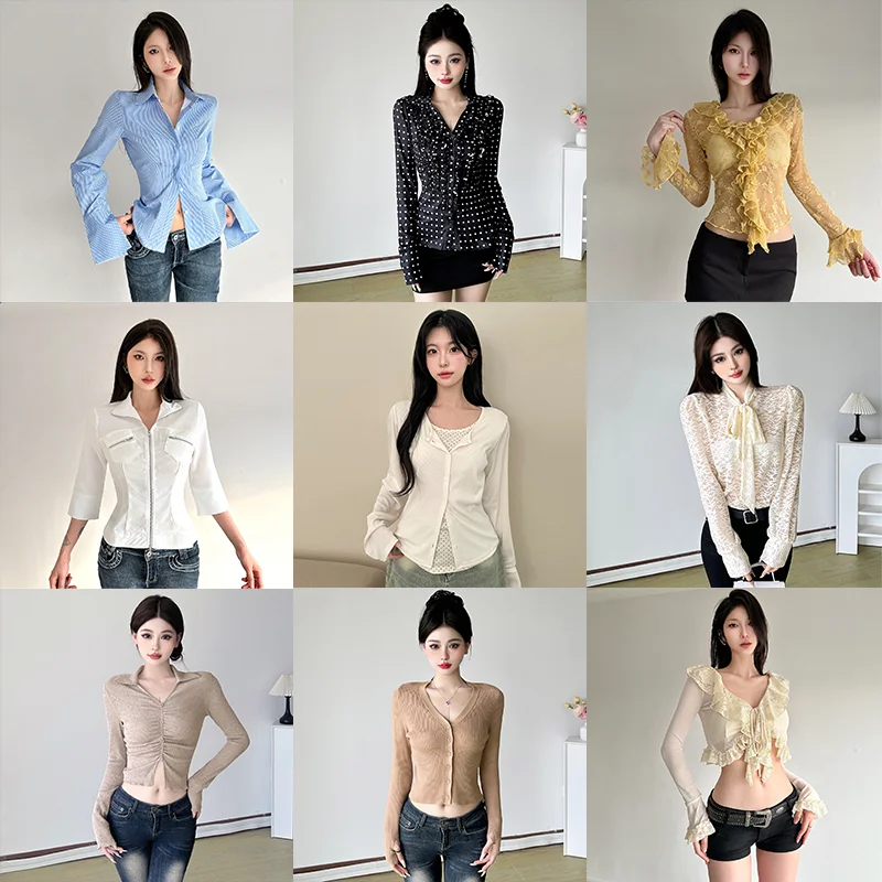 

Long Sve Casual irt Women's Fit Design Button up Cardigan Sle French Sle Polyester Fabric Regular Sve Length
