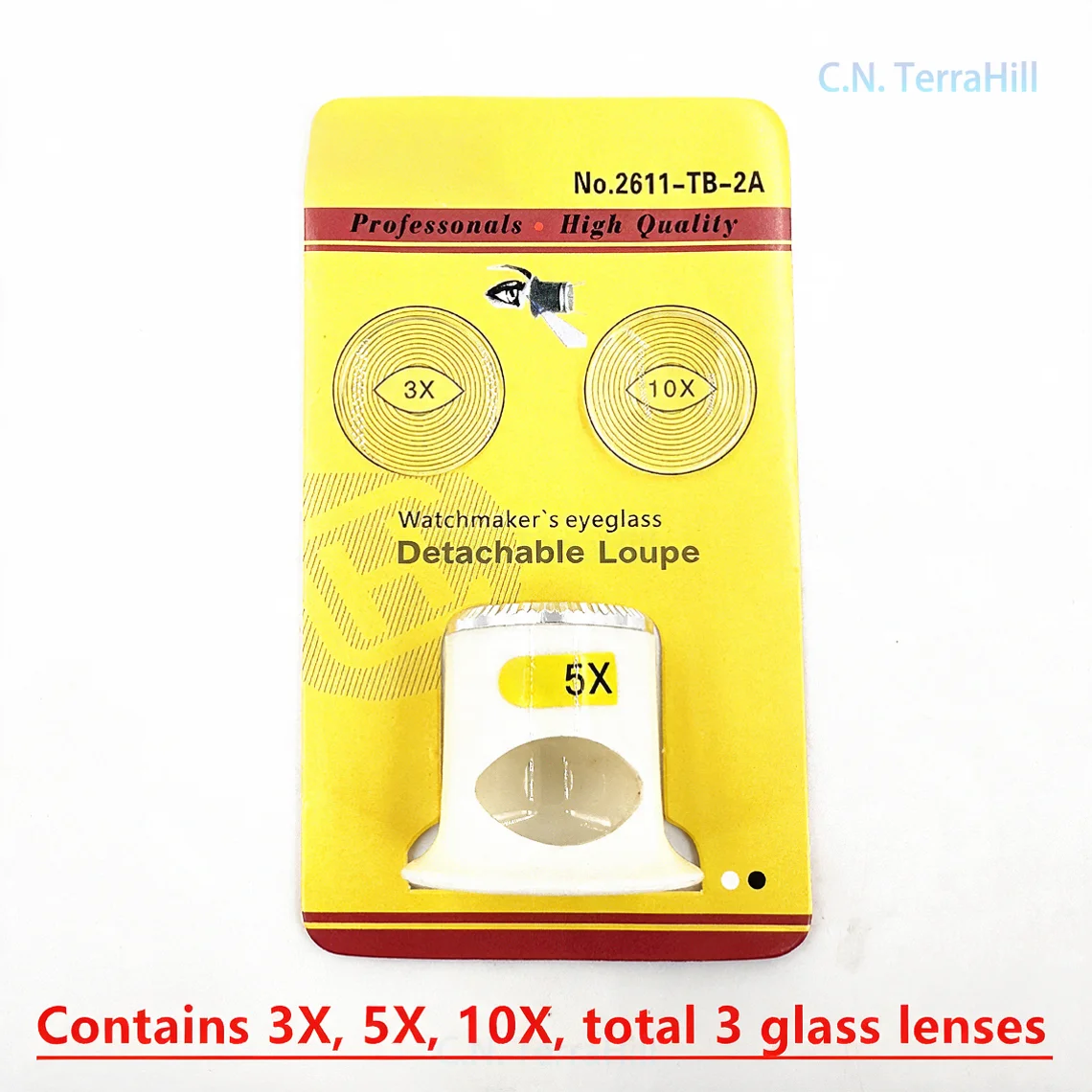 Professional Watch Repair Magnifier Eyepiece 3X 5X 10X Interchangeable Lens Imported Glass Loupe for Watchmaking Jewelry