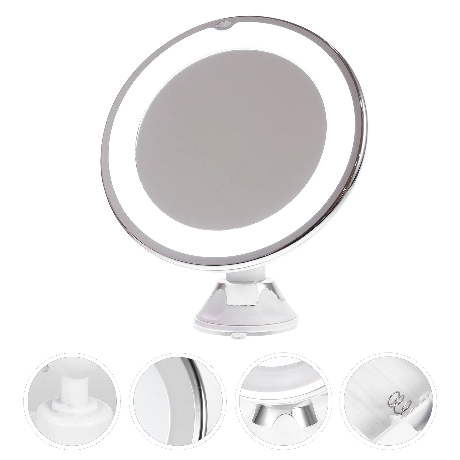 

Зеркало для макияжа с 10-кратным увеличением и LED-подсветкой на присоске для ванной, туалетного столика, нанесения накладных ресниц, проверки пор