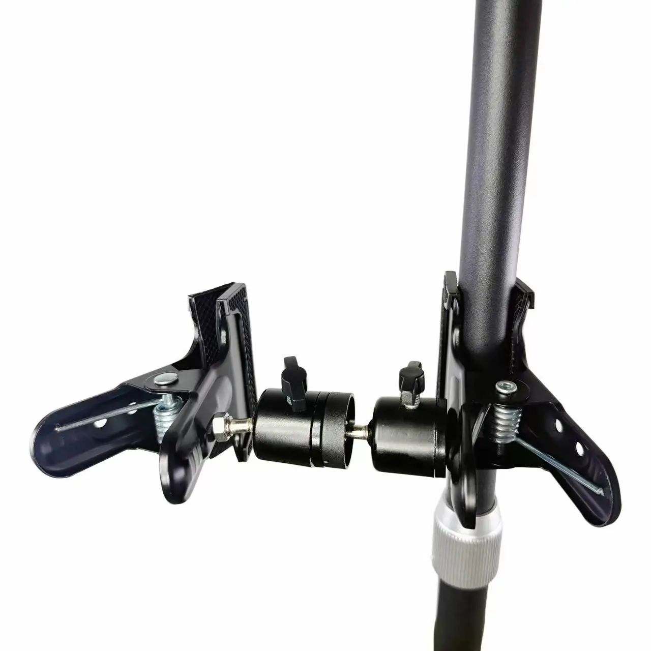 Universal Double Headed Clamp Pan Tilt Rotating Desktop Stand - Powerful Stable Circular Tube Fixture for Multi-angle Adjustment view 6
